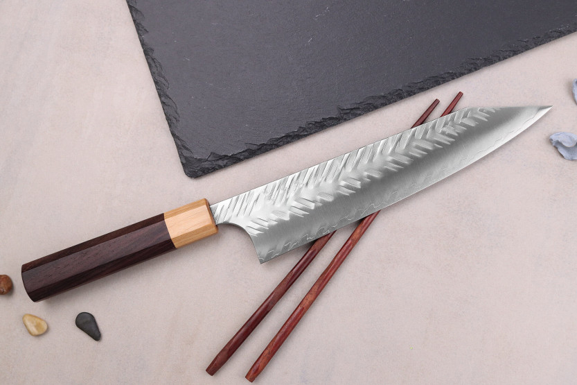 Faca kiritsuke 21cm artesanal japonês Yoshimi Kato SG2 V-Tsuchime