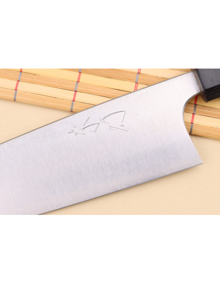 faca santoku japonesa de faca santoku Shibata Koutetsu AS 16,5 cm feita à mão