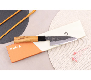 10 cm Hinoura Mutsumi Ajikataya Black Nashiji japansk håndlaget skjærekniv 2