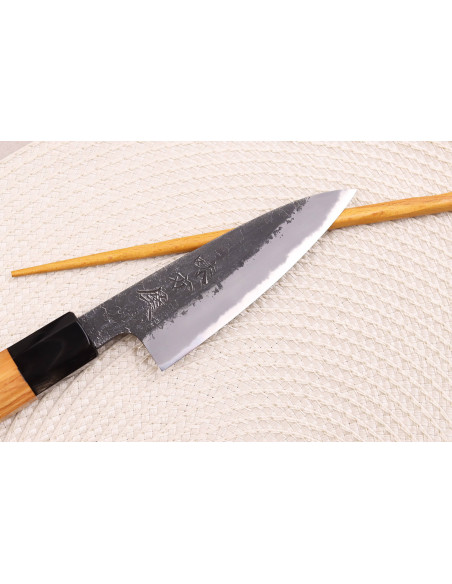 10cm Hinoura Mutsumi Ajikataya Svart Nashiji japansk handgjord skalkniv