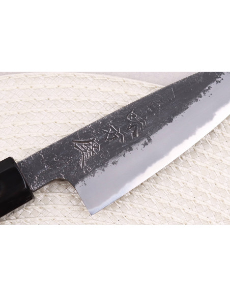 10cm Hinoura Mutsumi Ajikataya Svart Nashiji japansk handgjord skalkniv
