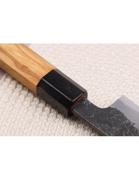 10cm Hinoura Mutsumi Ajikataya Svart Nashiji japansk handgjord skalkniv