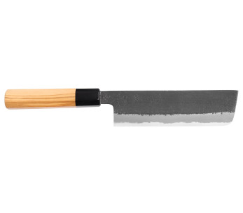 nakiri veitsi 16,5cm japonais artisanal Hinoura Mutsumi Ajikataya Musta Nashiji
