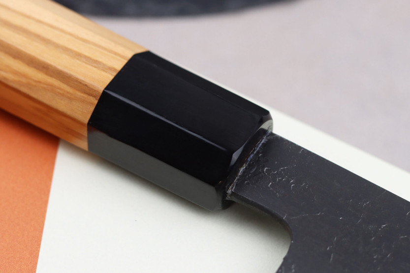 nakiri veitsi 16,5cm japonais artisanal Hinoura Mutsumi Ajikataya Musta Nashiji