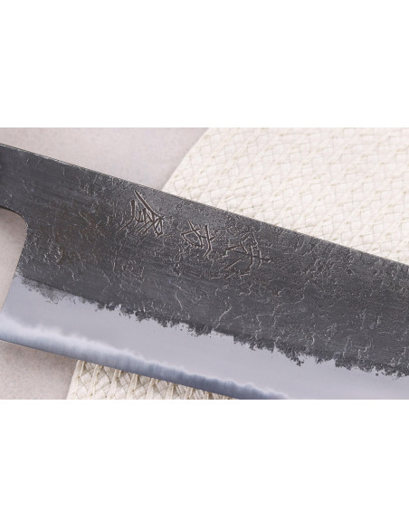 Kochmesser kiritsuke 21cm japanisch handgefertigt Hinoura Mutsumi Ajikataya Black Nashiji