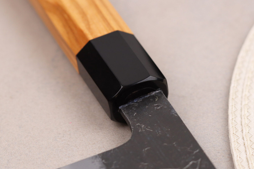 Kokki ' s veitsi kiritsuke 24cm japanilainen käsintehty Hinoura Mutsumi Ajikataya Musta Nashiji