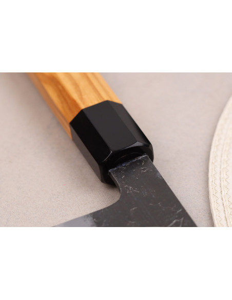 Kokki ' s veitsi kiritsuke 24cm japanilainen käsintehty Hinoura Mutsumi Ajikataya Musta Nashiji