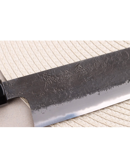 Kokki ' s veitsi kiritsuke 24cm japanilainen käsintehty Hinoura Mutsumi Ajikataya Musta Nashiji