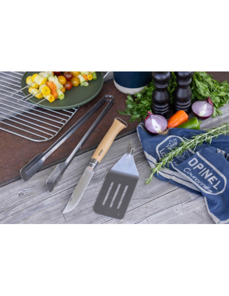 Set van 3 barbecuegereedschap Opinel vleesspatel + mes + tang