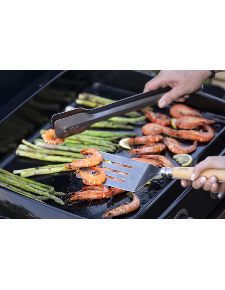 Set of 3 barbecue Utensils Opinel meat spatula + knife + tongs