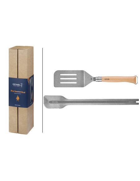 Sett med 3 grillredskaper Opinel kjøttspatel + kniv + tang