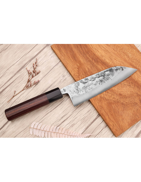 16.5cm Yoshimune Japanese santoku knife by Kawamura WS2 polished