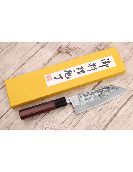 16.5cm Yoshimune Japanilainen Santoku veitsi Kawamura WS2 kiillotettuna