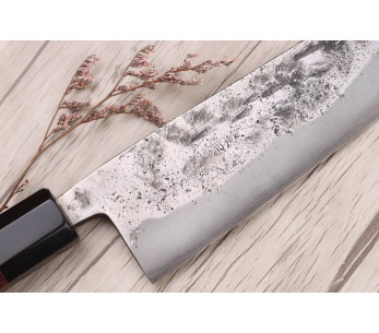 16,5cm Yoshimune Japans santoku mes van Kawamura WS2 gepolijst 2