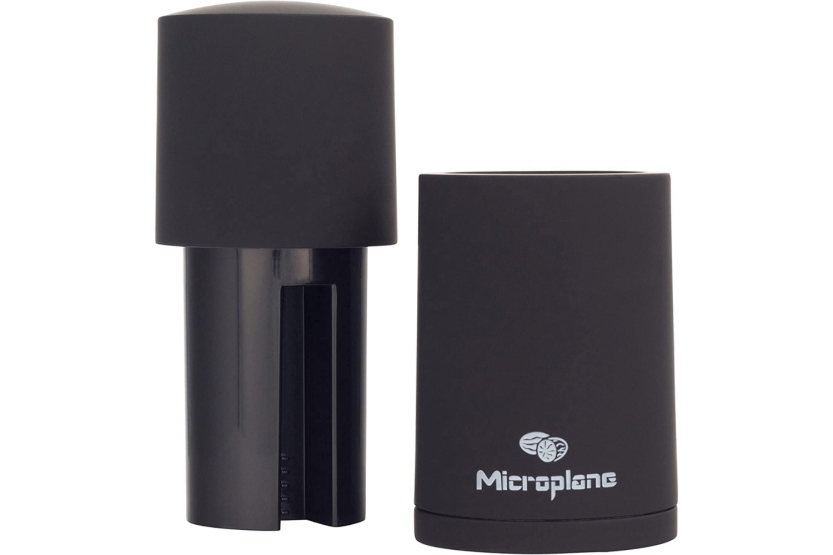 Microplane Specialty Series 2-in-1-Gewürzmühle aus Edelstahl und schwarzem Polymer