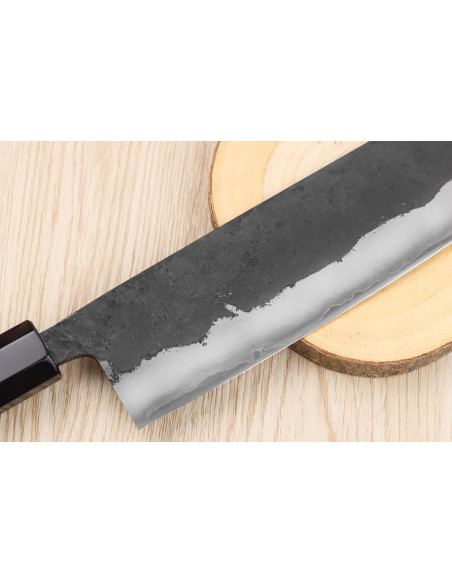 faca nakiri japonesa Yoshimune de 16,5 cm feita à mão por Kawamura Preto WS2
