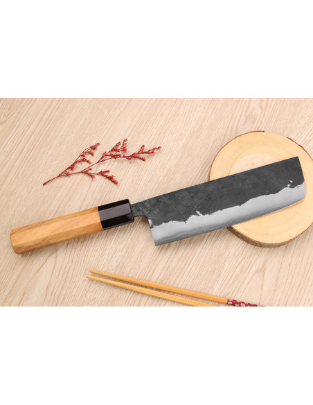 16.5cm Yoshimune Japanilainen käsintehty nakiri veitsi Kawamura Musta WS2