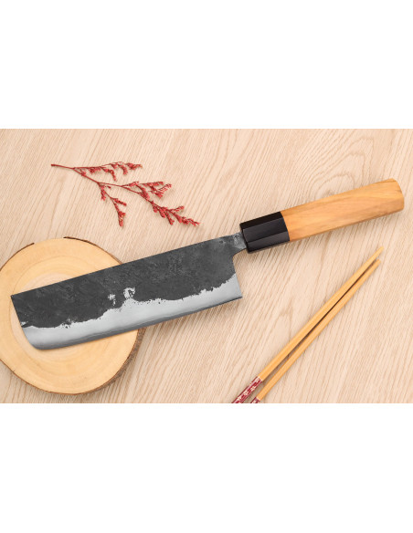 16,5cm Yoshimune Japans handgemaakt nakiri mes van Kawamura Black WS2