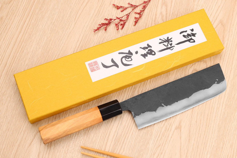 16.5cm Yoshimune Japanilainen käsintehty nakiri veitsi Kawamura Musta WS2