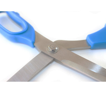 Fisksax Bargoin 27,5cm tandat blad rostfritt stål blått handtag 2