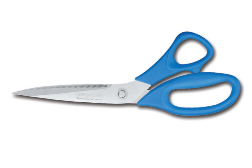 Fischschere Bargoin 27,5cm gezahnte Klinge aus rostfreiem Stahl blauer Griff