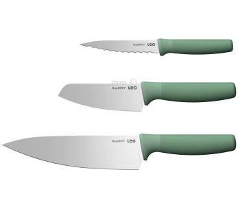 Juego de 3 cuchillos especiales Berghoff Leo Forest de acero inoxidable y polipropileno verde