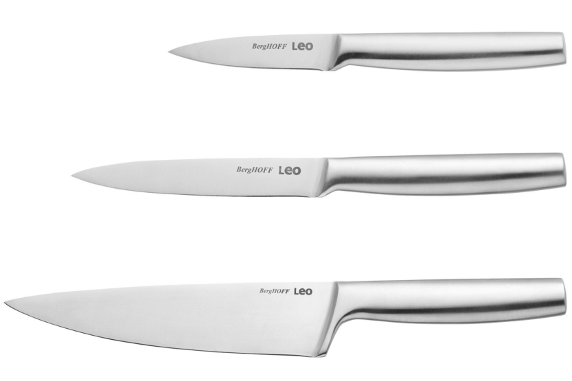 Set om 3 Berghoff Leo Legacy basknivar i rostfritt stål i ett stycke