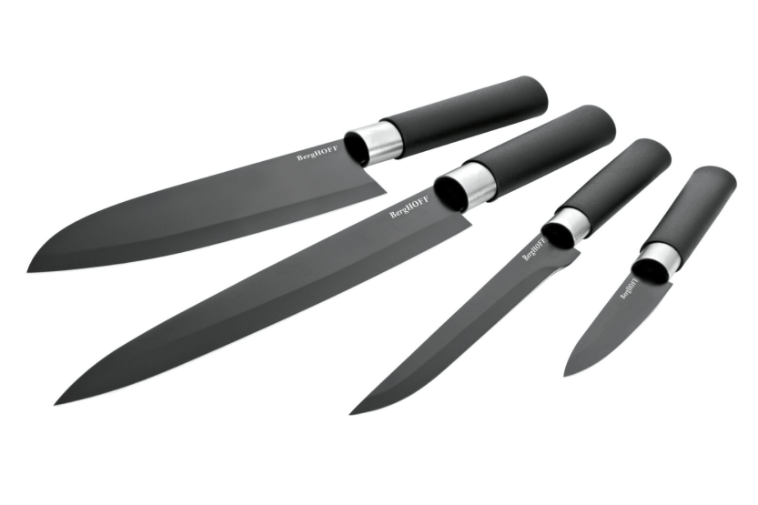Set of 4 Berghoff DiNA Prime knives , black non-stick blades