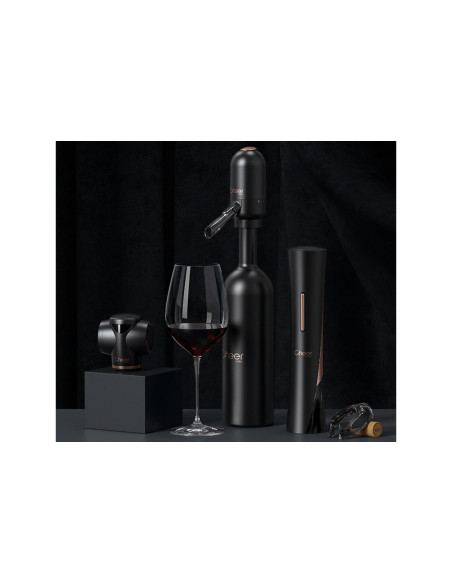 Cheer Moda Matrix electric corkscrew and wine accessories set - Black & Bronze