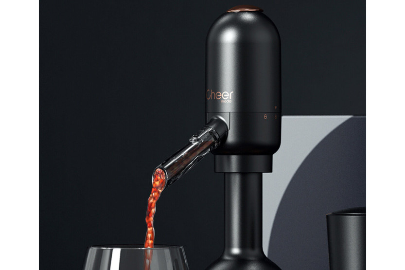 Juego de sacacorchos eléctrico y accesorios para vino Cheer Moda Matrix - Negro y Bronce