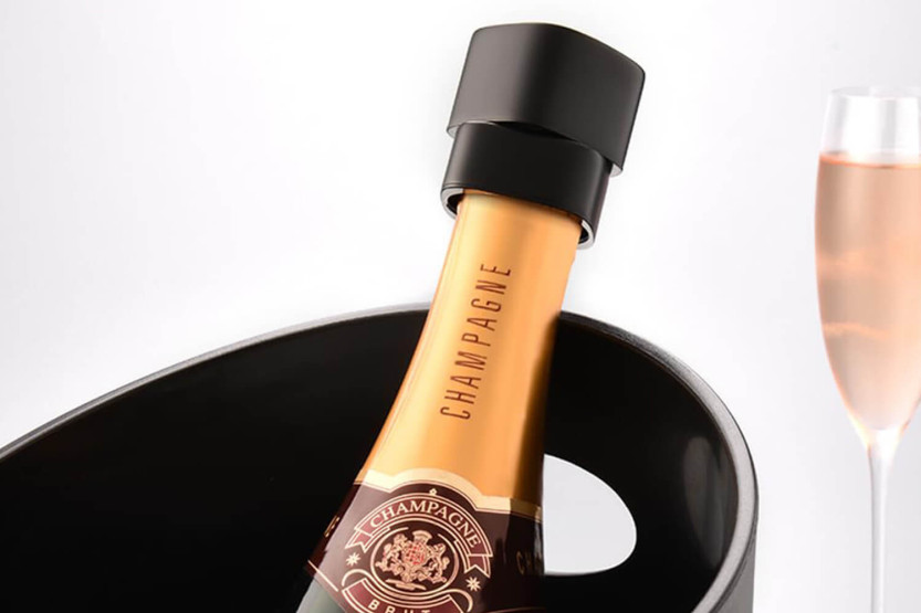 Cheer Moda Bubble champagnestopper - Zwart & Brons