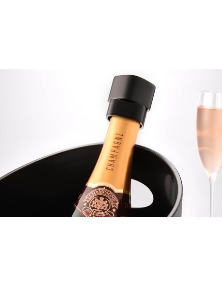 Cheer Moda Bubble Champagner-Aufbewahrungsstöpsel - Schwarz & Bronze