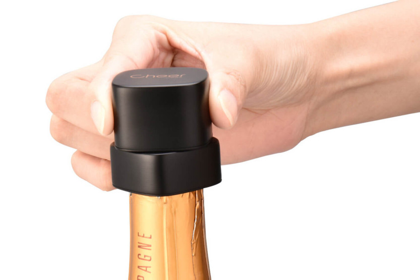 Cheer Moda Bubble Champagner-Aufbewahrungsstöpsel - Schwarz & Bronze