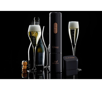 Saca-rolhas elétrico para champanhe Cheer Moda Ace - Preto e Bronze 2