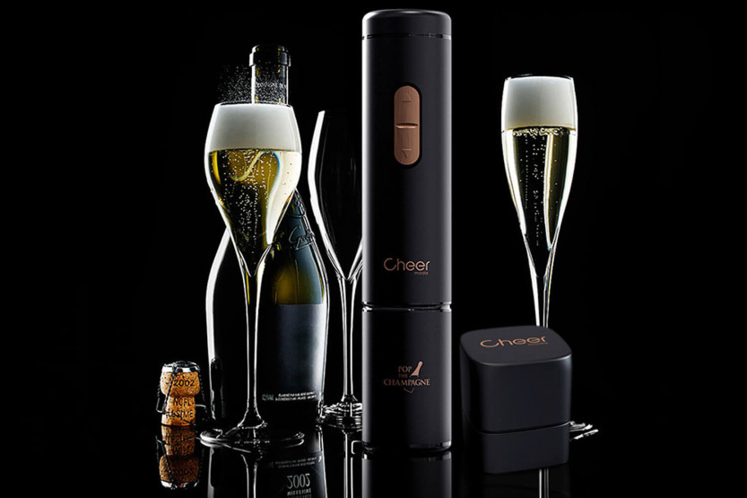 Cheer Moda Ace elektrisk champagnekorkskruv - svart och brons