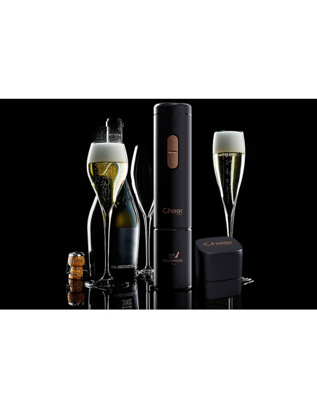 Cheer Moda Ace elektrisk champagneproptrækker - sort og bronze