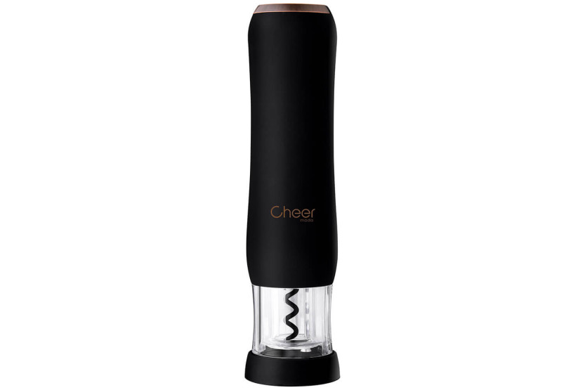 Sacacorchos automático recargable Cheer Moda Pure - Negro y Bronce