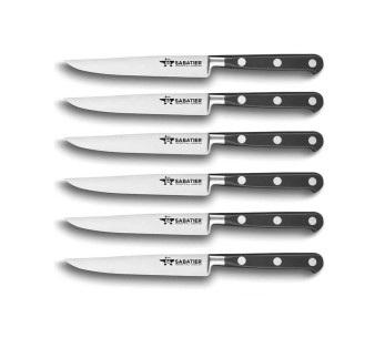 Set om 6 Fischer Sabatier 64 stekknivar 12,5 cm blad