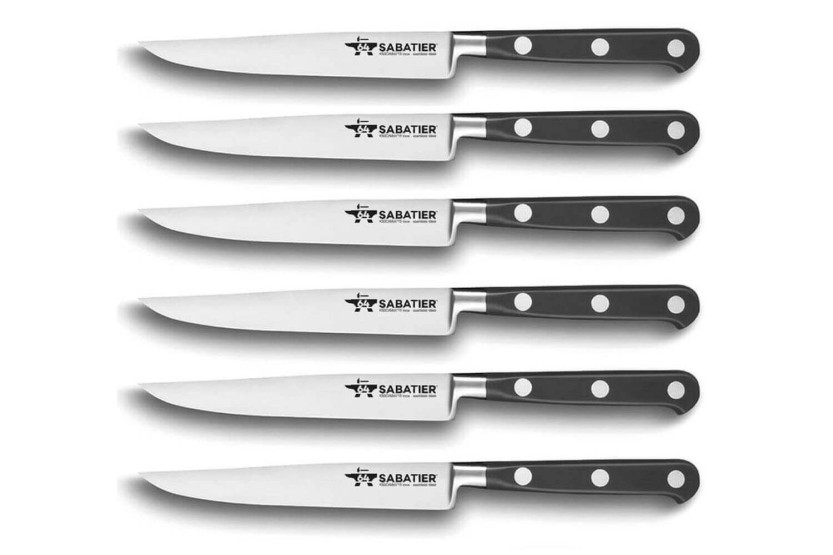 Conjunto de 6 facas para bife Fischer Sabatier 64 com 12.5cm de lâmina