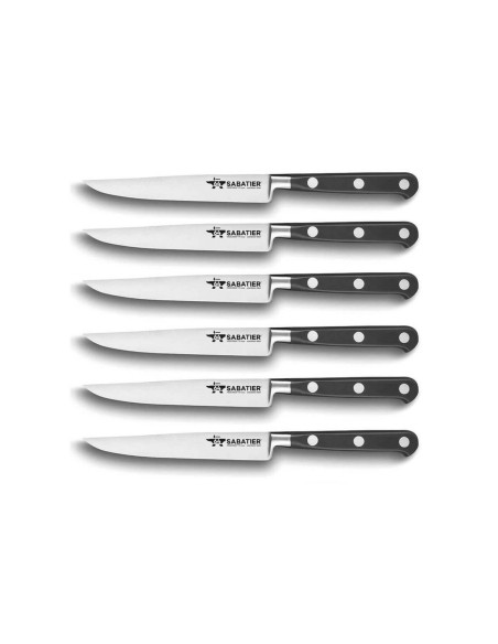 Set of 6 Fischer Sabatier 64 steak knives 12.5cm blade