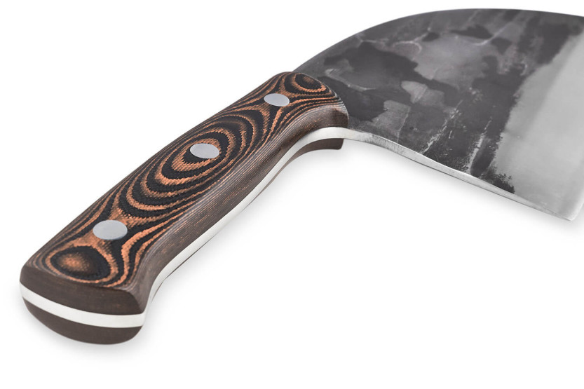 Serbisches Messer Samura Mad Bull 18cm Griff aus G10 und Carbon rot und weiß