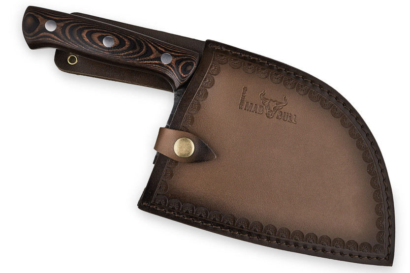 Cuchillo serbio Samura Mad Bull 18cm con mango de G10 rojo y blanco y carbono