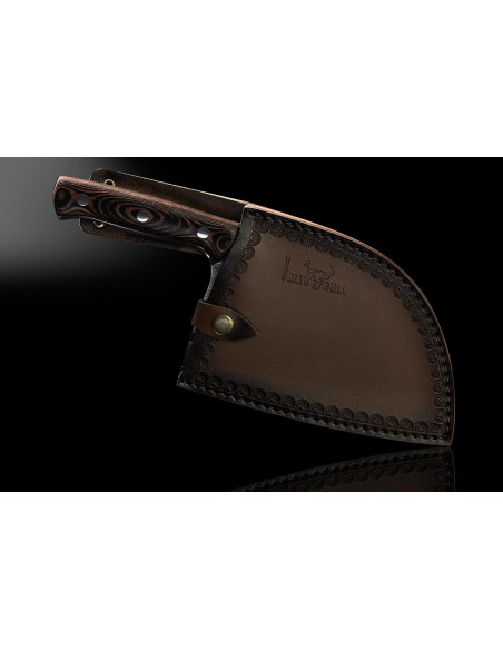 Samura Mad Bull Servisch mes 18cm G10 en carbon handvat rood en wit