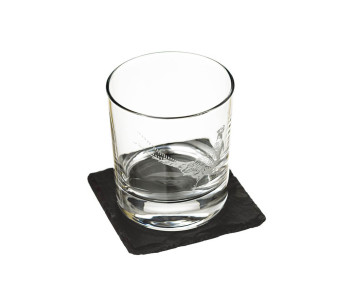Selbrae House whiskyglass med underkop - Fasanmotiv