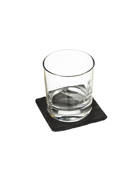 Copo de whisky Selbrae House com base para copos - motivo faisão