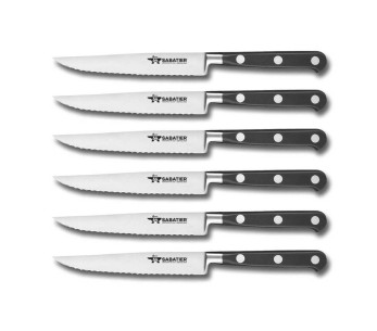 Estuche de 6 cuchillos de carne Fischer Sabatier 64 12,5 cm hoja dentada