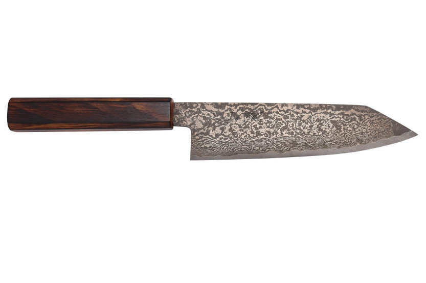 Couteau bunka 18cm japonais artisanal Nakamura Kaishin Ginsan Musta Damas Musta Damas