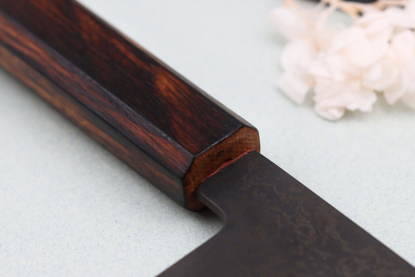 Couteau bunka 18cm japonais artisanal Nakamura Kaishin Ginsan Musta Damas Musta Damas