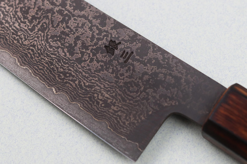 Couteau bunka 18cm japonais handwerkliche Nakamura Kaishin Ginsan Black Damas