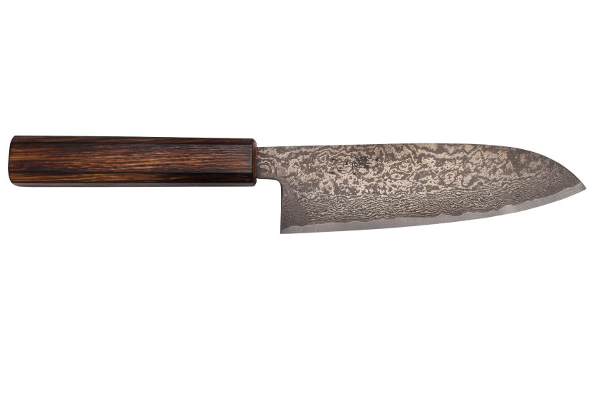Nakamura Kaishin Ginsan Black Damas 16.5cm Japanese santoku knife